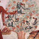 Egyptská hrobka - Kušité přinášející opice