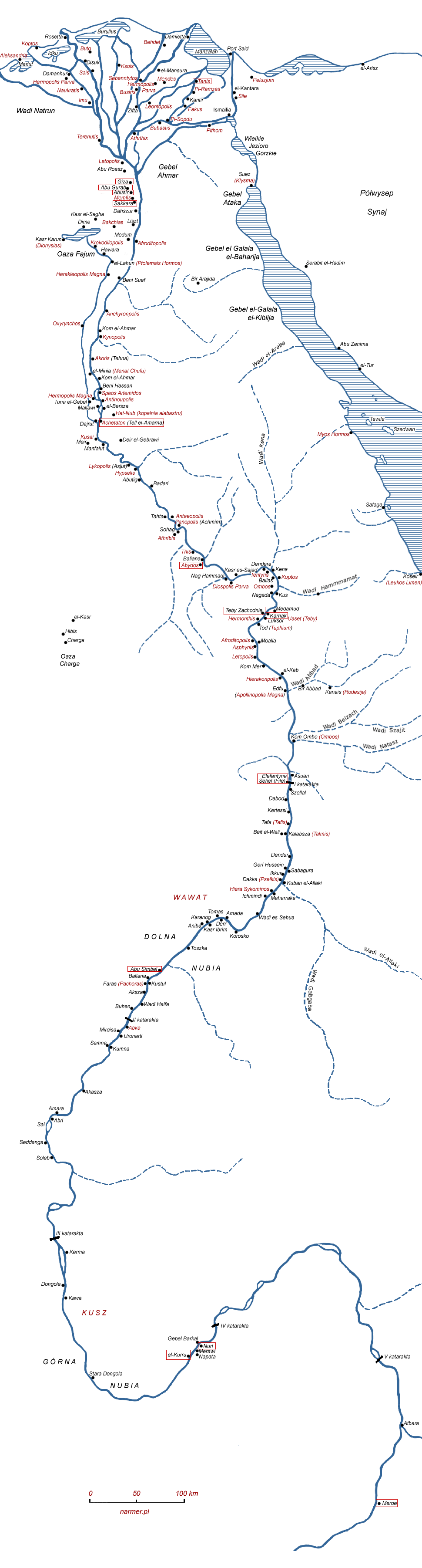 Starověký Egypt, mapa