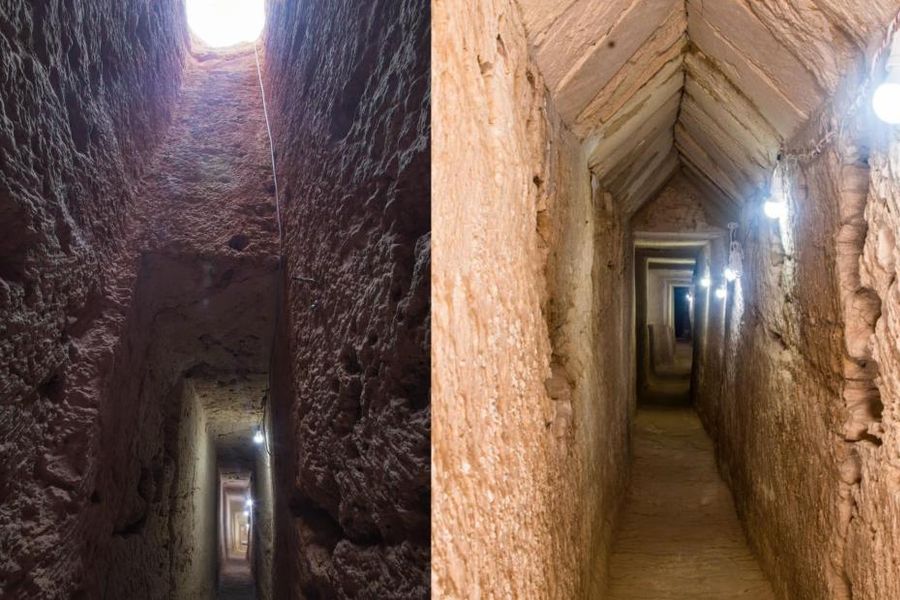 Tunel pod chrámem v Taposiris Magna